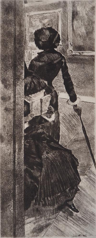 Edgar DEGAS : Au Louvre, la peinture, Mary Cassatt - Gravure originale 2