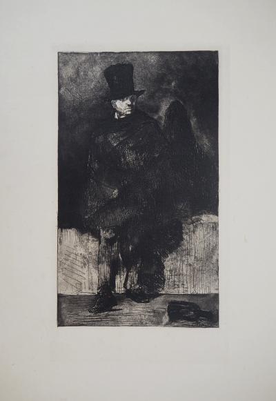 Edouard MANET - Le Buveur d’absinthe. 1860 - Gravure originale 2