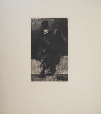 Edouard MANET - Le Buveur d’absinthe. 1860 - Gravure originale 2