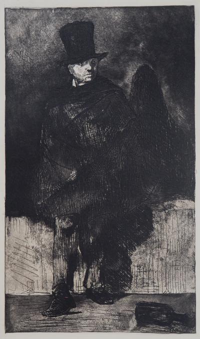 Edouard MANET - Le Buveur d’absinthe. 1860 - Gravure originale 2