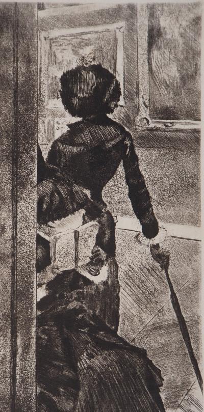 Edgar DEGAS - Au Louvre, la peinture, Mary Cassatt - Gravure originale 2