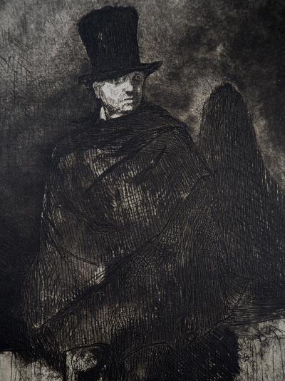 Edouard MANET - Le Buveur d’absinthe. 1860 - Gravure originale 2