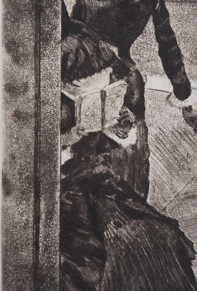 Edgar DEGAS : Au Louvre, la peinture, Mary Cassatt - Gravure originale 2