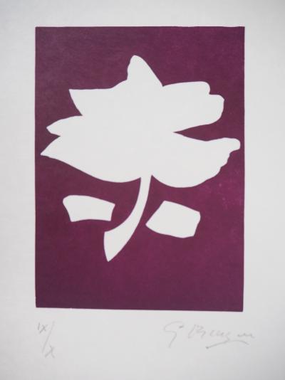 Georges BRAQUE - Fleur blanche, 1960 - Gravure originale, Signée au crayon 2