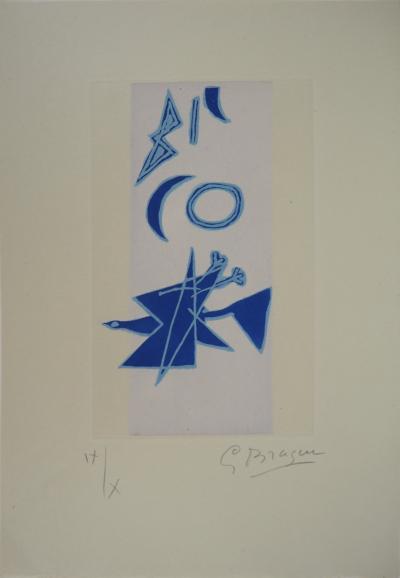 Georges BRAQUE - Oiseau bleu dans le ciel, 1960 - Gravure originale, Signée au crayon 2