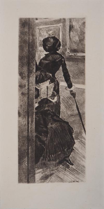 Edgar DEGAS : Au Louvre, la peinture, Mary Cassatt - Gravure originale 2