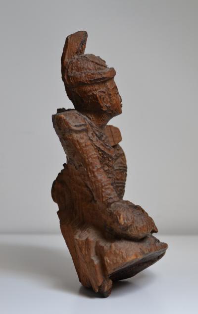 Birmanie - Figure bouddhique en bois de teck debut 19ème siècle 2