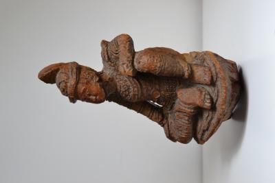 Birmanie - Figure bouddhique en bois de teck debut 19ème siècle 2