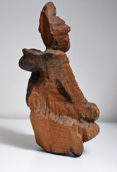 Birmanie - Figure bouddhique en bois de teck debut 19ème siècle 2