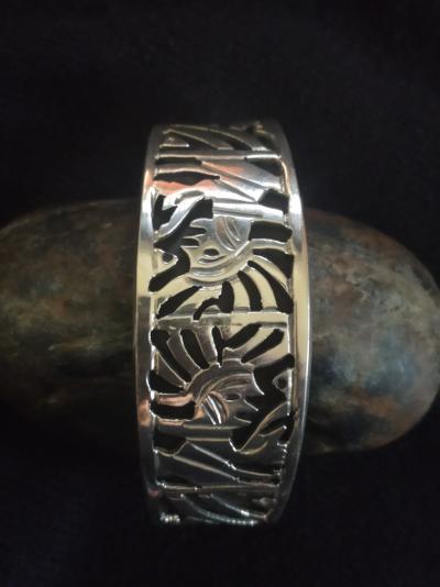 Bracelet Manchette Vintage en Argent 925 TAXCO MEXICO. 2