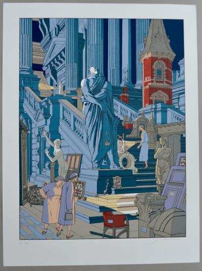 François Schuiten - Souvenirs de Bruxelles, 2000  - Sérigraphie signée 2