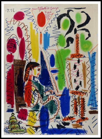 Pablo PICASSO (d’après) - l’Atelier de CANNES , 1958 - Lithographie 2