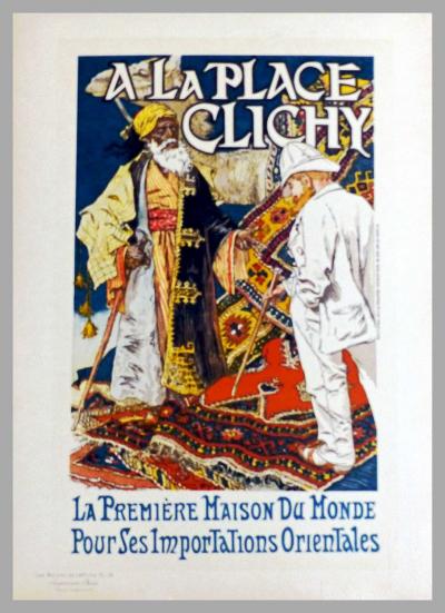 Eugène GRASSET - A la place de Clichy, 1896 - lithographie originale 2