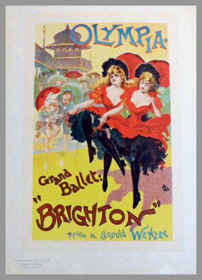 PAL - Théâtre Olympia Grand Ballet Brighton, 1896 - lithographie originale 2