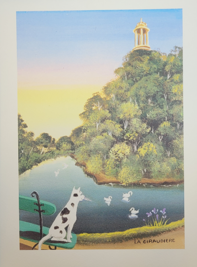 Mady DE LA GIRAUDIERE - Les Chats 7, 1980 - Lithographie originale signée dans la planche 2