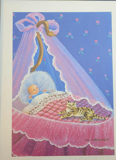 Mady DE LA GIRAUDIERE - Les Chats 6, 1980 - Lithographie originale signée dans la planche 2