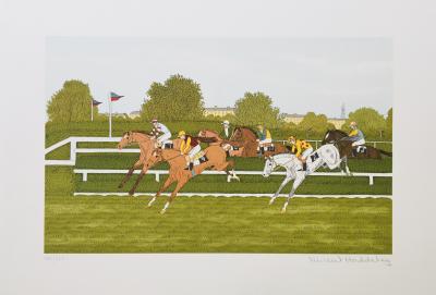 Vincent HADDELSEY - Le steeple-chase, 1985 - Lithographie originale signée au crayon 2