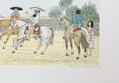Vincent HADDELSEY - Les Charros mexicains, 1985 - Lithographie originale signée au crayon 2