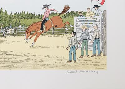 Vincent HADDELSEY - Le rodéo, 1985 - Lithographie originale signée au crayon 2
