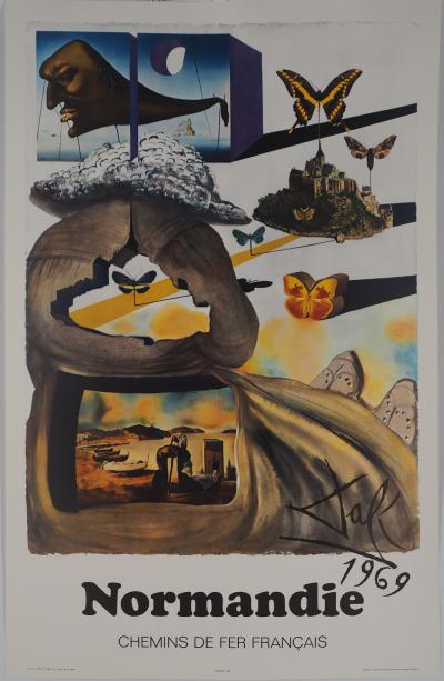 Salvador Dalí: Normandy - Original signed lithograph, SNCF Large Model 2