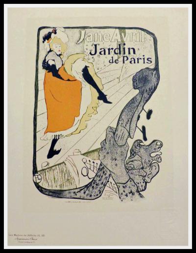 Henri de TOULOUSE LAUTREC - Jardin de Paris Jane AVRIL, 1898  - lithographie originale 2