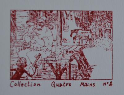 Christophe Gaultier et Cyril Pedrosa - Scène de Western - Sérigraphie Signée - 2010 2