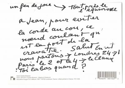 Ensemble de 5 cartes postales autographes signées d’Henri CARTIER-BRESSON 2