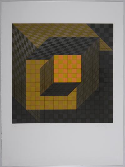 Victor VASARELY - Cube optique, 1970 - Sérigraphie originale signée 2