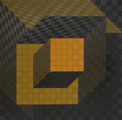 Victor VASARELY - Cube optique, 1970 - Sérigraphie originale signée 2