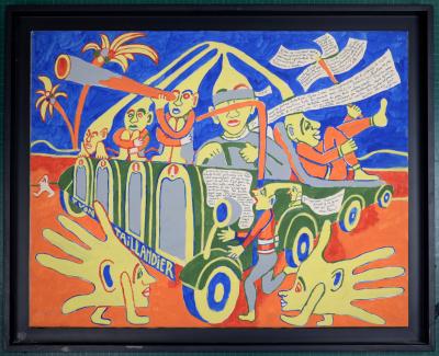 Yvon TAILLANDIER - Sans titre, 1975 - Gouache originale sur papier marouflé sur toile 2