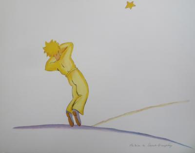 Antoine DE SAINT-EXUPERY  (d’après) - Il tomba doucement  - Lithographie 2