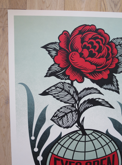 Shepard FAIREY (Obey) - EYES OPEN  - Impression offset signée au crayon 2
