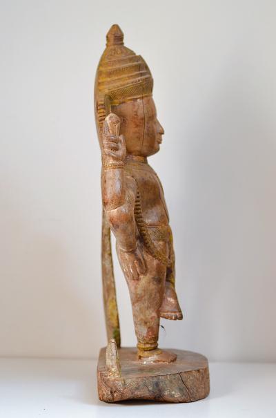 Inde - Grande statue de Vishnu en bois, fin du XIXe siècle 2