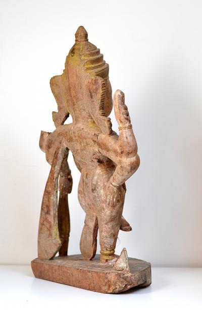 Inde - Grande statue de Vishnu en bois, fin du XIXe siècle 2