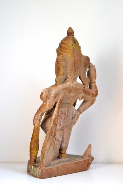 Inde - Grande statue de Vishnu en bois, fin du XIXe siècle 2