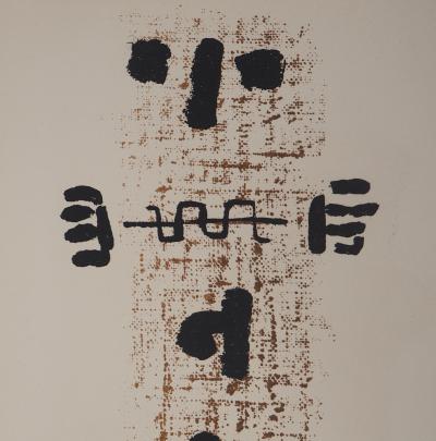 Thomas GLEB - Art Brut, le Totem, 1960 - Lithographie originale, Signée 2