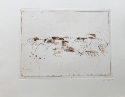 Zoran MUSIC -  Jardins 4, 1976  - Gravure signée au crayon 2