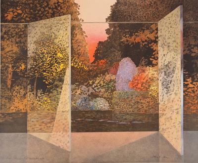 Pierre GARCIA-FONS : Jardin fleuri - Lithographie originale signée et dédicacée 2