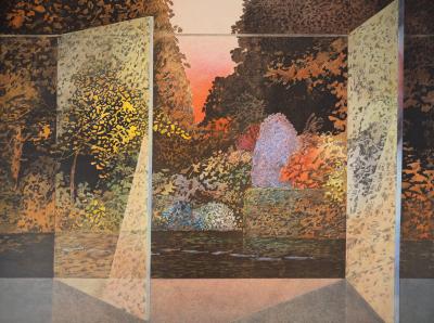 Pierre GARCIA-FONS : Jardin fleuri - Lithographie originale signée et dédicacée 2