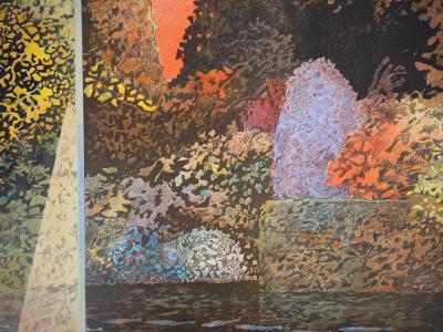 Pierre GARCIA-FONS : Jardin fleuri - Lithographie originale signée et dédicacée 2