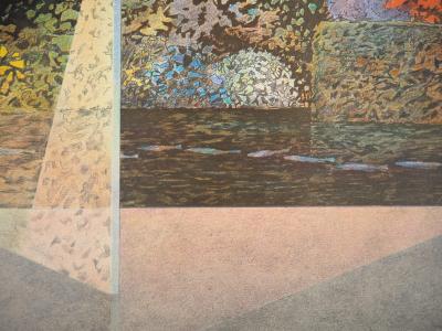 Pierre GARCIA-FONS : Jardin fleuri - Lithographie originale signée et dédicacée 2