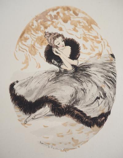 Louis ICART - Jeune femme rêveuse - Gravure originale signée 2