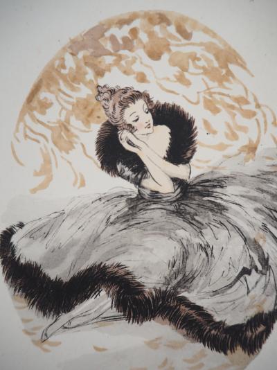 Louis ICART - Jeune femme rêveuse - Gravure originale signée 2