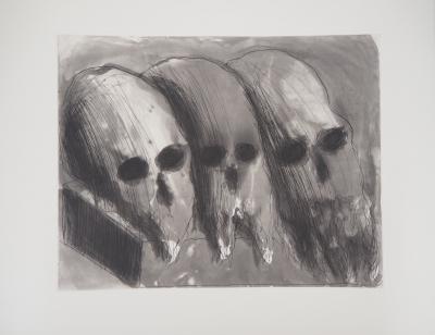 Miquel BARCELO - Vanité au trois crânes, 2005 - Gravure originale 2