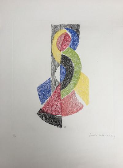 Sonia DELAUNAY - Le Rythme # VI, circa 1966 - Gravure signée au crayon 2