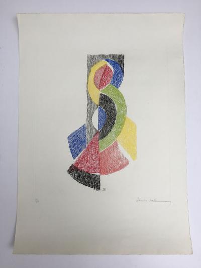 Sonia DELAUNAY - Le Rythme # VI, circa 1966 - Gravure signée au crayon 2