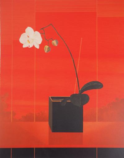 Pierre GARCIA-FONS : Orchidée blanche - Lithographie originale signée 2