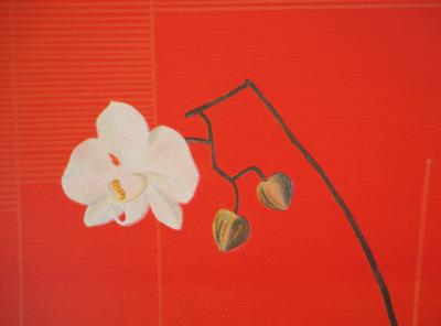 Pierre GARCIA-FONS : Orchidée blanche - Lithographie originale signée 2