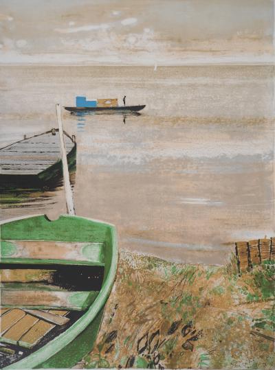 René GENIS : Lac calme - Lithographie originale signée 2