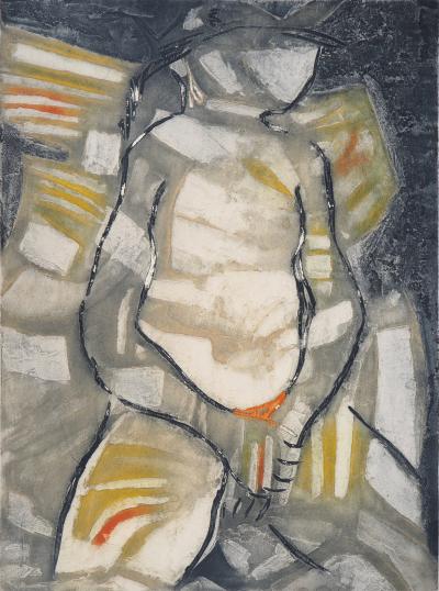 Marcel FIORINI - Femme assise - Gravure originale signée 2